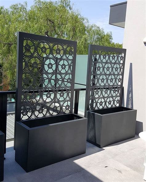 metal cladding on planter box|diy privacy planter box.